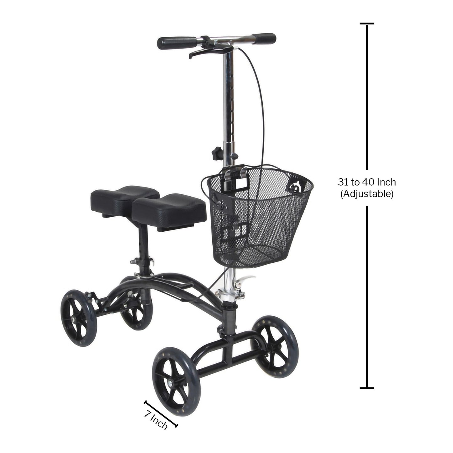 Knee Walker Adjustable Height McKesson Steel Frame 350 lbs. Weight Capacity 31 to 40 Inch Height, Packaging Type- Each