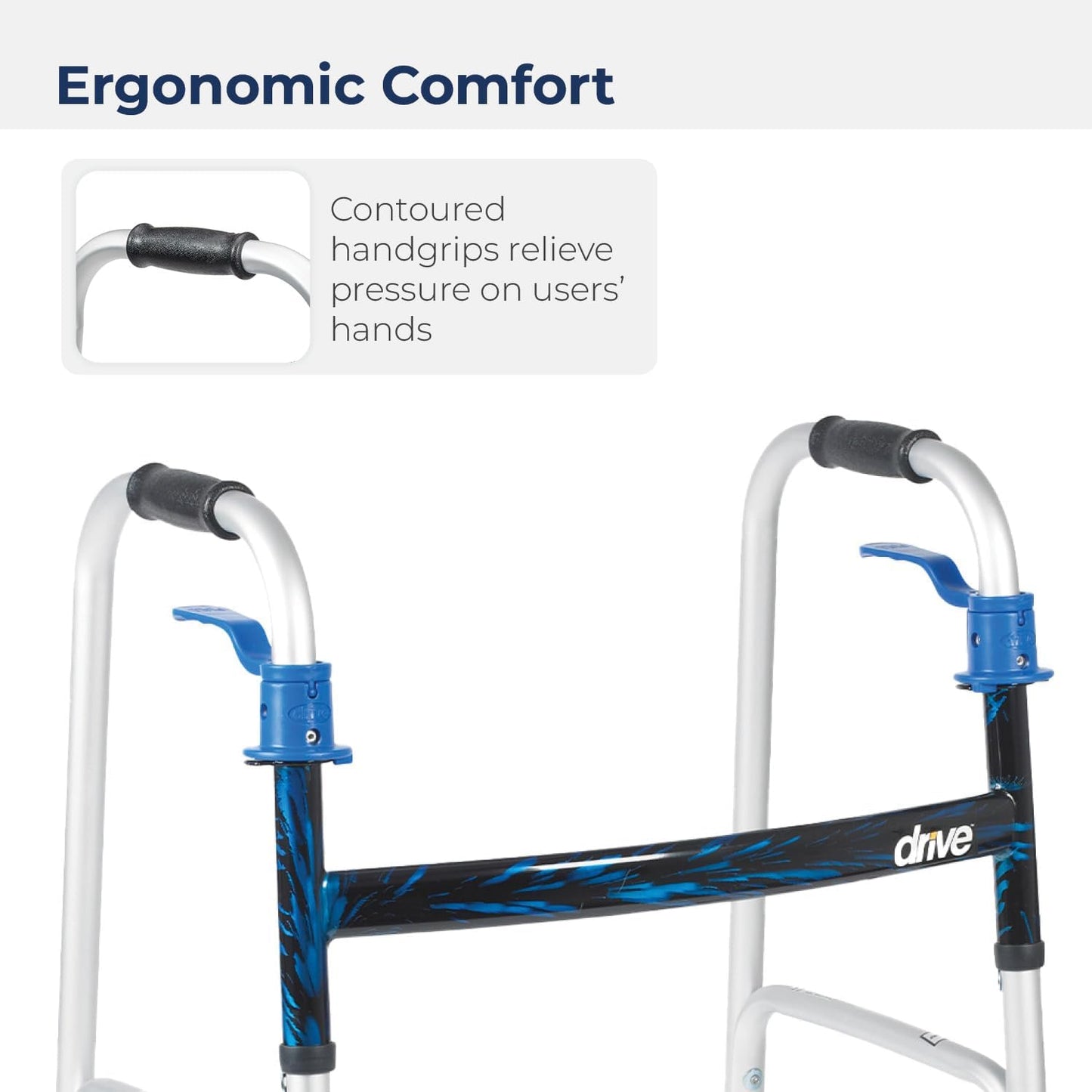 Drive Medical Walker Folding Trigger Release Adult With 5 Wheels (drive)