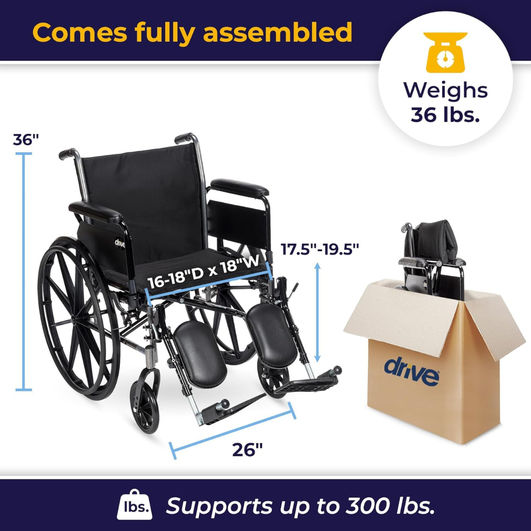 Drive Medical K3 Wheelchair Ltwt 18 W/adda & Elr's Cruiser Iii