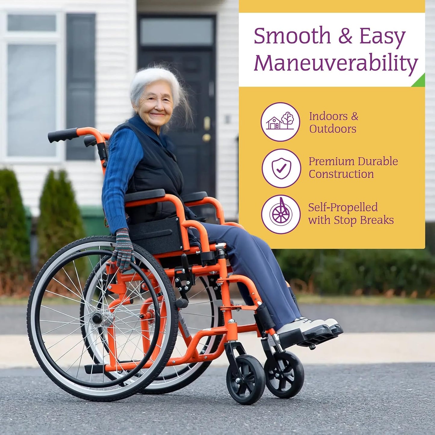 Smooth & Easy Maneuverability Wheelchiar