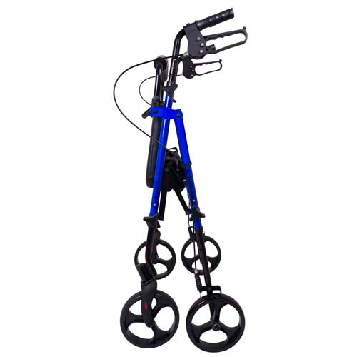ProBasics Aluminum Height Adjustable Rollator - 8" Wheels - Comfortable Seat, Lockable Brakes, Convenient Storage - Mobility Aid for Seniors, Handicapped, Post-Surgery Recovery - Blue