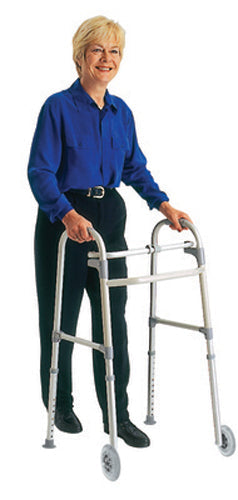 Carex A84790 Walker Dual Paddle Folding W/ 5 Wheels & Glides