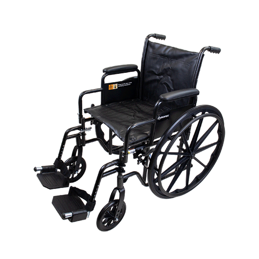 Dynarex 10222 DynaRide S2 Wheelchair - 18inch x 16inch with Detach Desk Arm Foot Rest