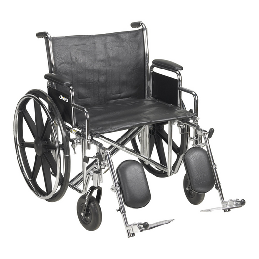 Bariatric Wheelchair McKesson Dual Axle Desk Length Arm Swing-Away Elevating Legrest Black Upholstery 24 Inch Seat Width Adult 450 lbs. Weight Capacity