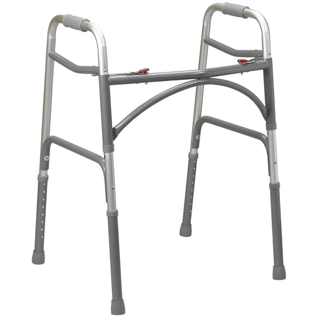Bariatric Adult Folding Walker W/wheels  Double Button