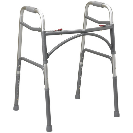 Bariatric Adult Folding Walker W/wheels  Double Button