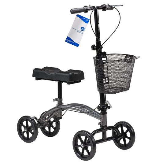 Dynarex 10215 Steerable Knee Walker with Basket - Compact