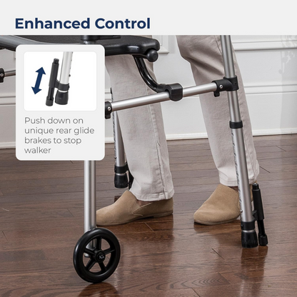 Drive Medical Clever-lite Walker W/seat & Push-down Brakes