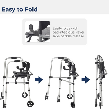 Drive Medical Clever-lite Walker W/seat & Push-down Brakes