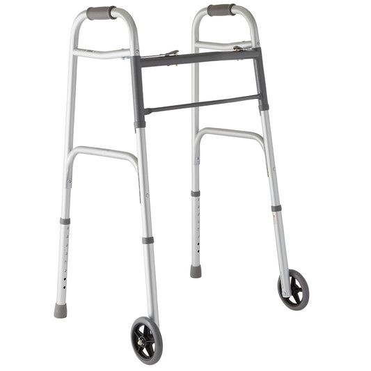 Lumex 716270B-2 Walker Adult W/ 5 Wheels Folding Blue Case Of 2