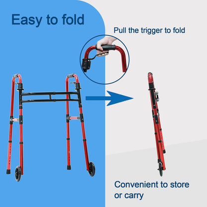 Lumex Walker Adult W/5 Wheels Folding Red Each
