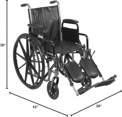 Drive SSP218DDA-ELR Wheelchair Econ Rem Desk Arms W/elr  Dual Axle 18