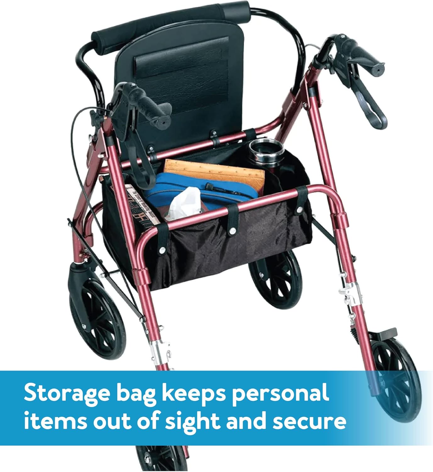 Carex Rolling Walker (Burgundy)