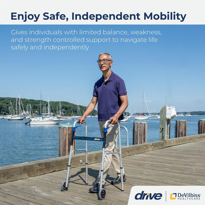 Drive Medical Walker Folding Trigger Release Adult With 5 Wheels (drive)