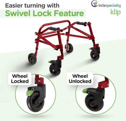 CIRCLE SPECIALTY KP420R Klip Walker Small Red 4-wheeled