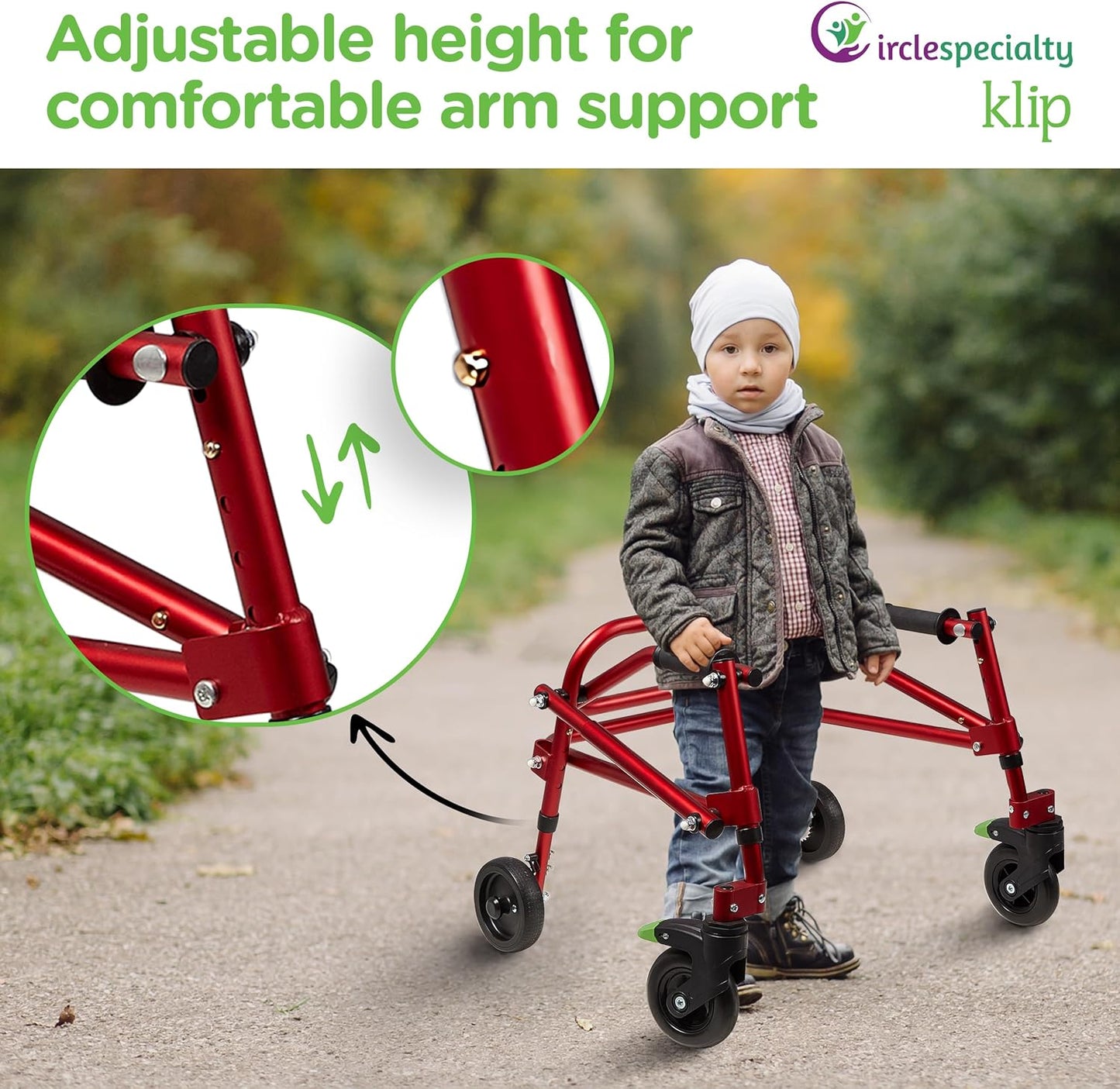 CIRCLE SPECIALTY KP420R Klip Walker Small Red 4-wheeled