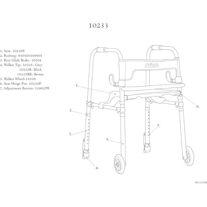 Drive Medical Clever-lite Walker W/seat & Push-down Brakes
