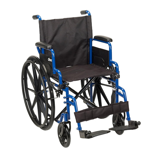 Drive Medical Blue Streak 18  Single Axle Wc W/flip-back Desk Arms & Sf