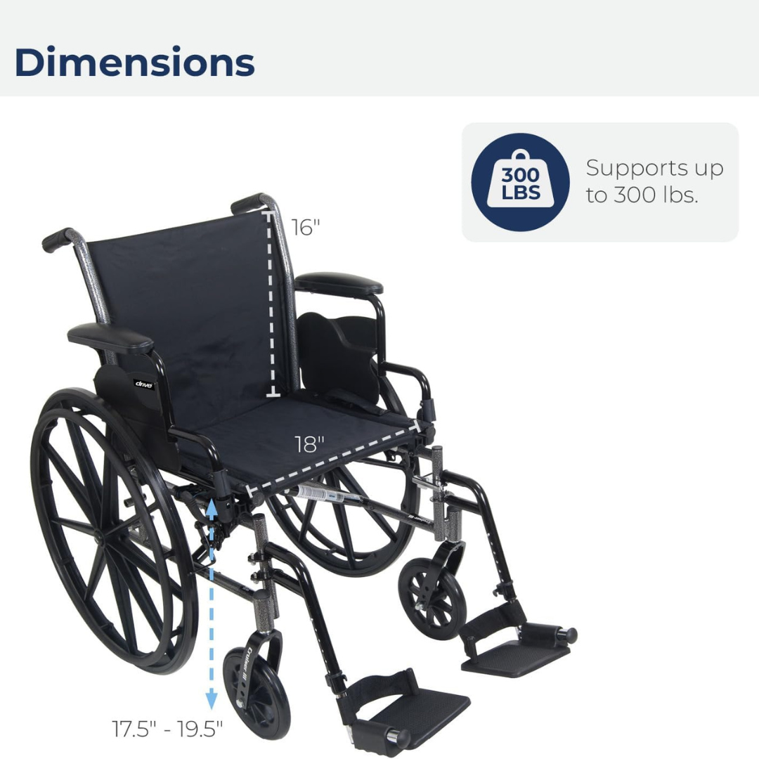 K3 Wheelchair Ltwt 18  W/dda & Elr's  Cruiser Iii 