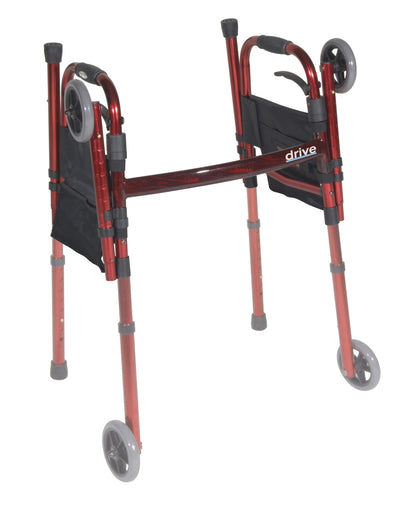 Drive Medical Deluxe Folding Travel Walker Red