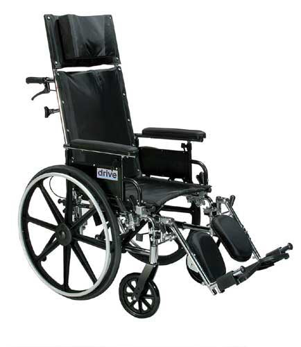 Drive Medical Viper Plus Reclining W/c 14  Fixed Flip Desk Arms  Sel
