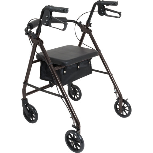 Drive Medical Aluminum Rollator W/loop Brake Black 4-wheel