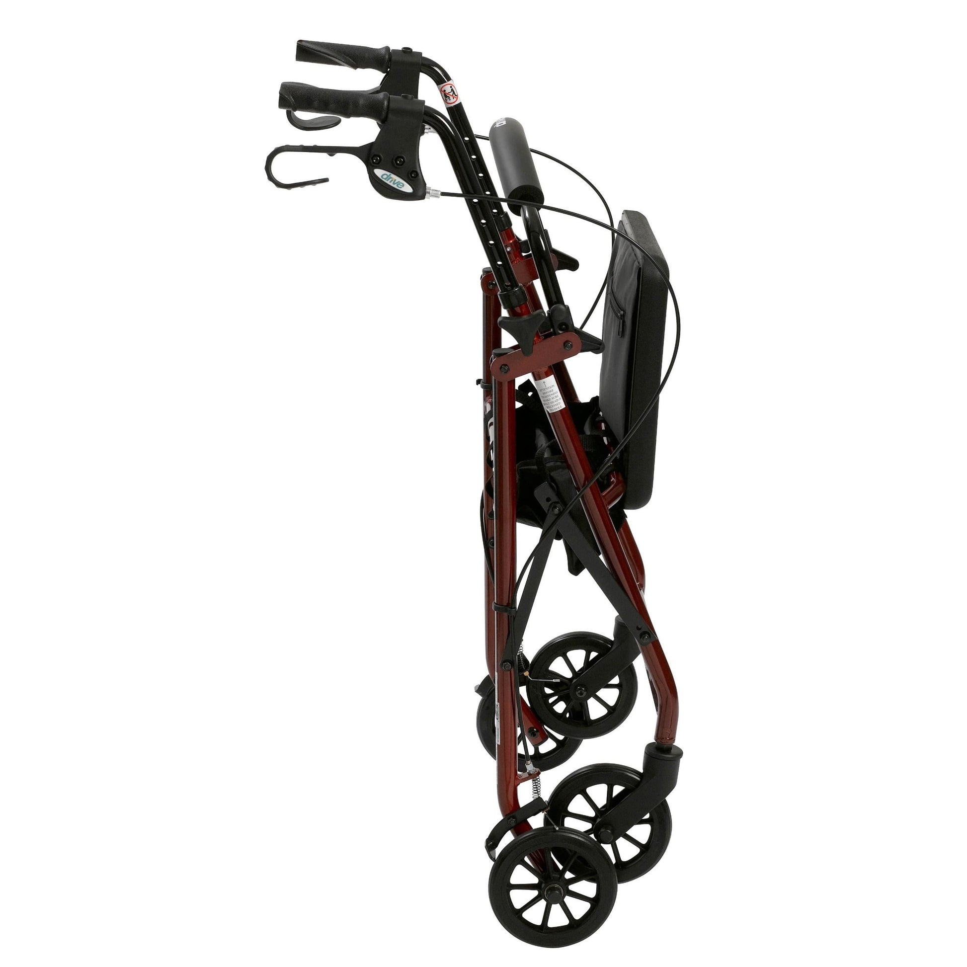 Rollator 4-wheel With Pouch & Padded Seat  Red - Drive -  