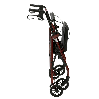 Rollator 4-wheel With Pouch & Padded Seat  Red - Drive -  