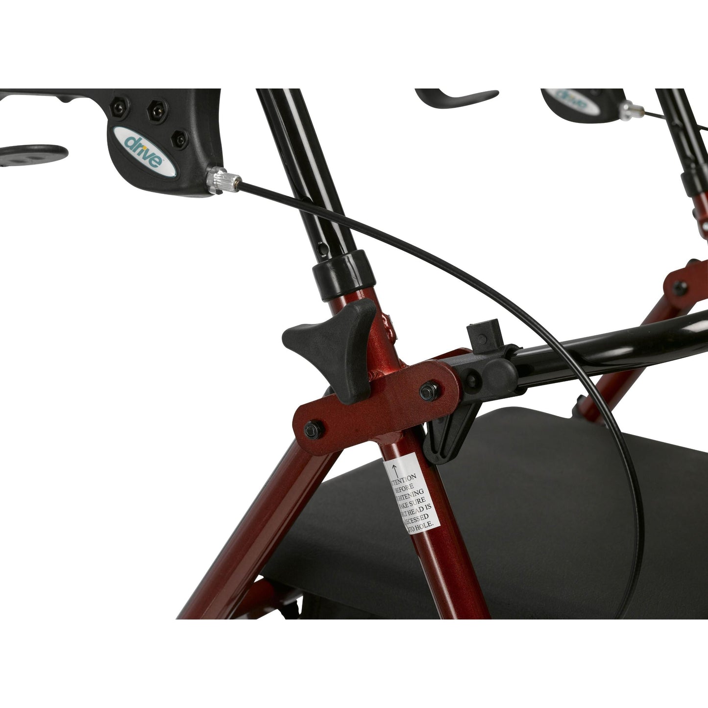 Rollator 4-wheel With Pouch & Padded Seat  Red - Drive -  