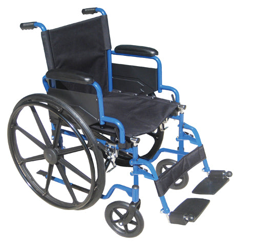 Drive Medical Blue Streak 20  Single Axle Wc W/flip-back Desk Arms & Elr