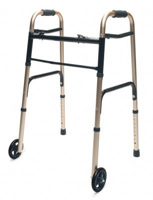 Lumex Gold 716270G2 Walker Adult W/5 Wheels Folding Gold Case Of 2