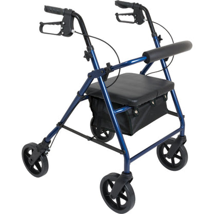 Deluxe Aluminum Rollator  Blue 8  Wheels -  