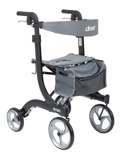 Nitro Aluminum Rollator  Black Tall Height W/10  Casters -  