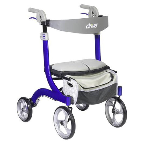 Drive Medical RTL10266BL Nitro DLX Rollator Firm Foam Seat Blue Frame