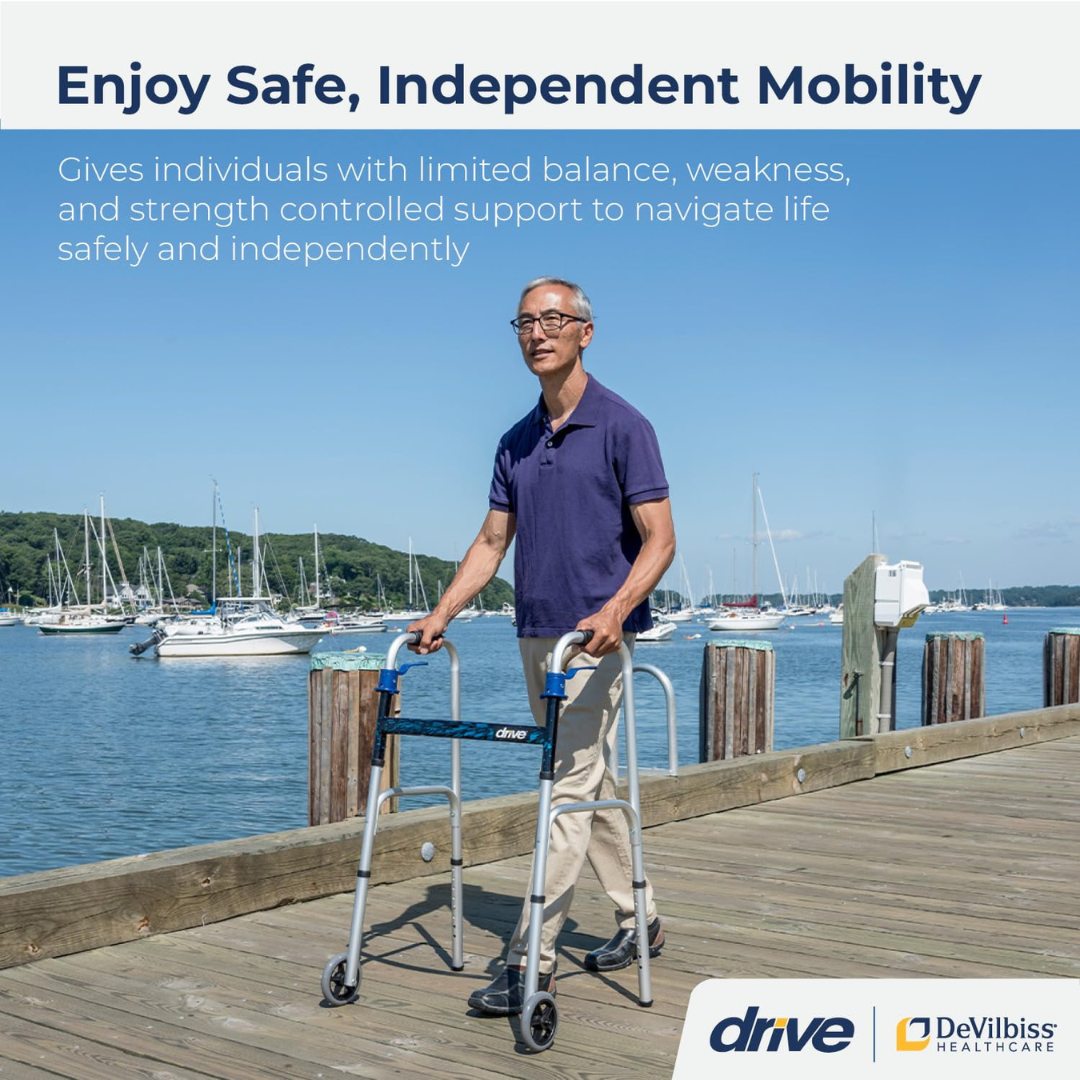 Drive Medical Walker Folding Adult Trigger Release - Drive