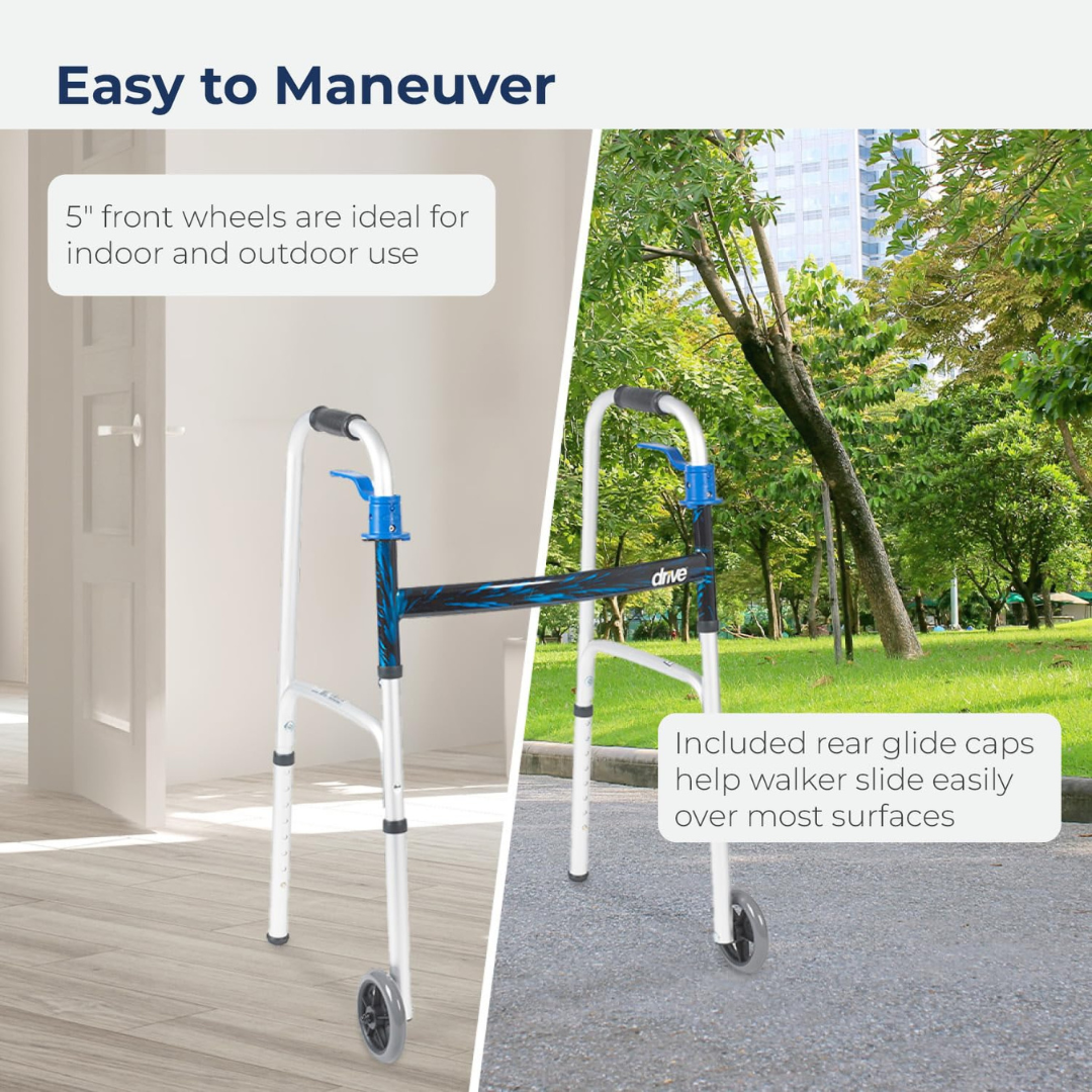 Drive Medical Walker Folding Adult Trigger Release - Drive